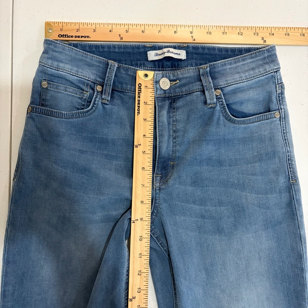 Tommy Bahama Leila Indigo Mid Rise Slim Boyfriend Jeans in Mid Blue Wash - Picture 11 of 16
